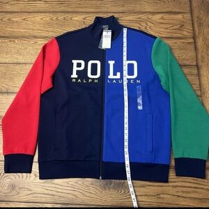Polo Ralph Lauren Colorblock Graphic Logo Zip Track Jacket Men’s Size Large NWT